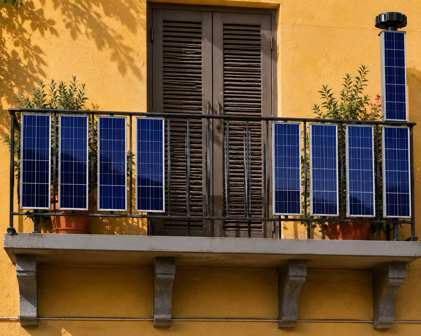 Blueray Solar Pods on balcony railing